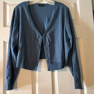 Torrid Dusty Blue Crop Cardigan Long Sleeve Size 1/2